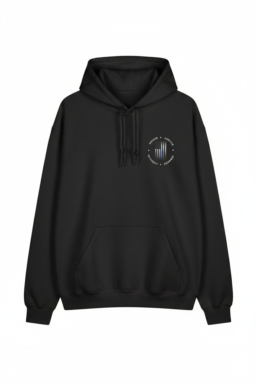 Thin Blue Line Honor Service Integrity Courage Sweatshirt