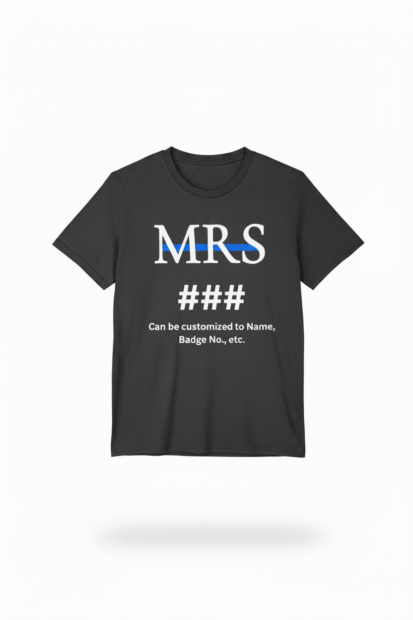 Custom Thin Blue Line Personalized Law Enforcement T-Shirt