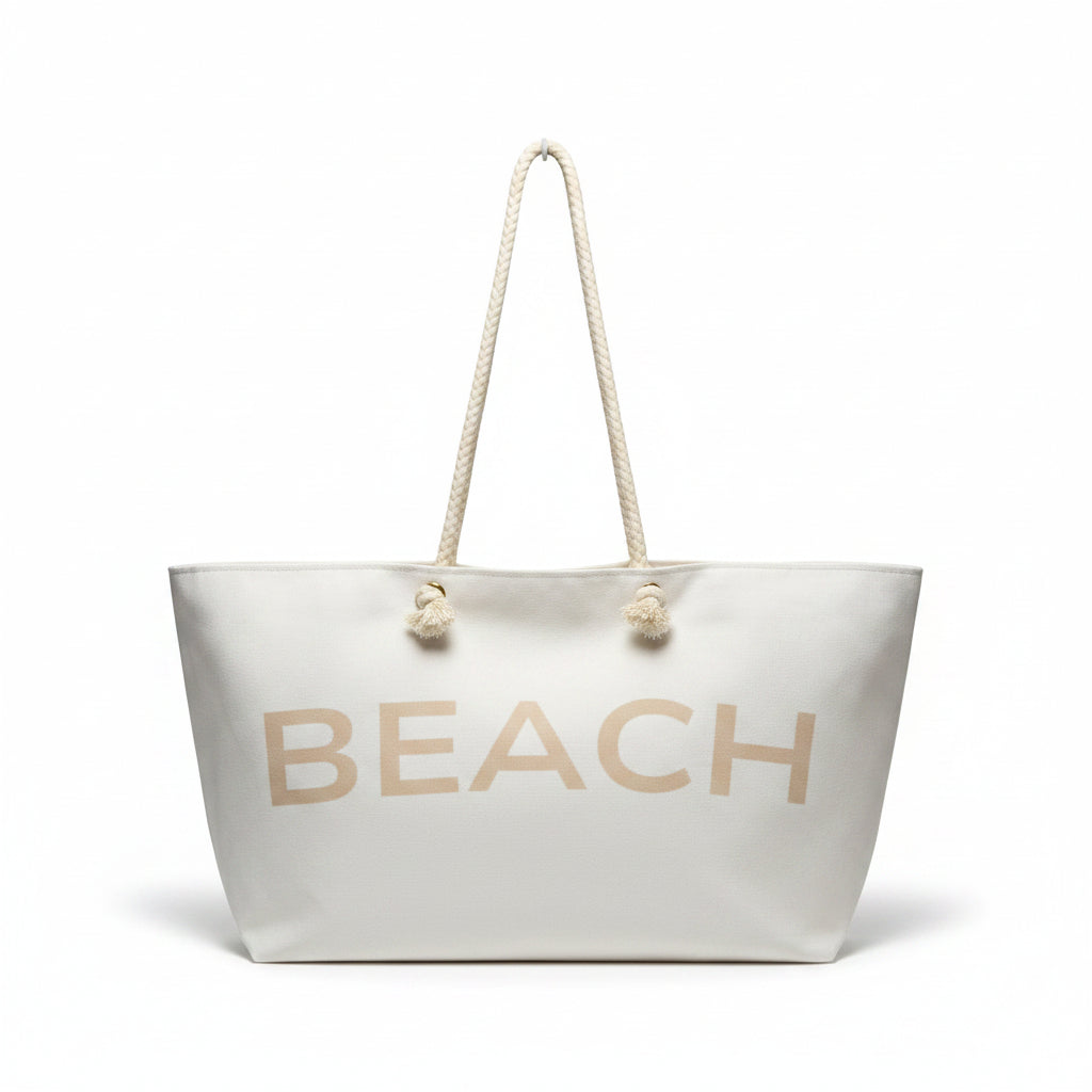 Beach Weekender Tote Bag | Oversized Lined Beach Bag with Rope Handles