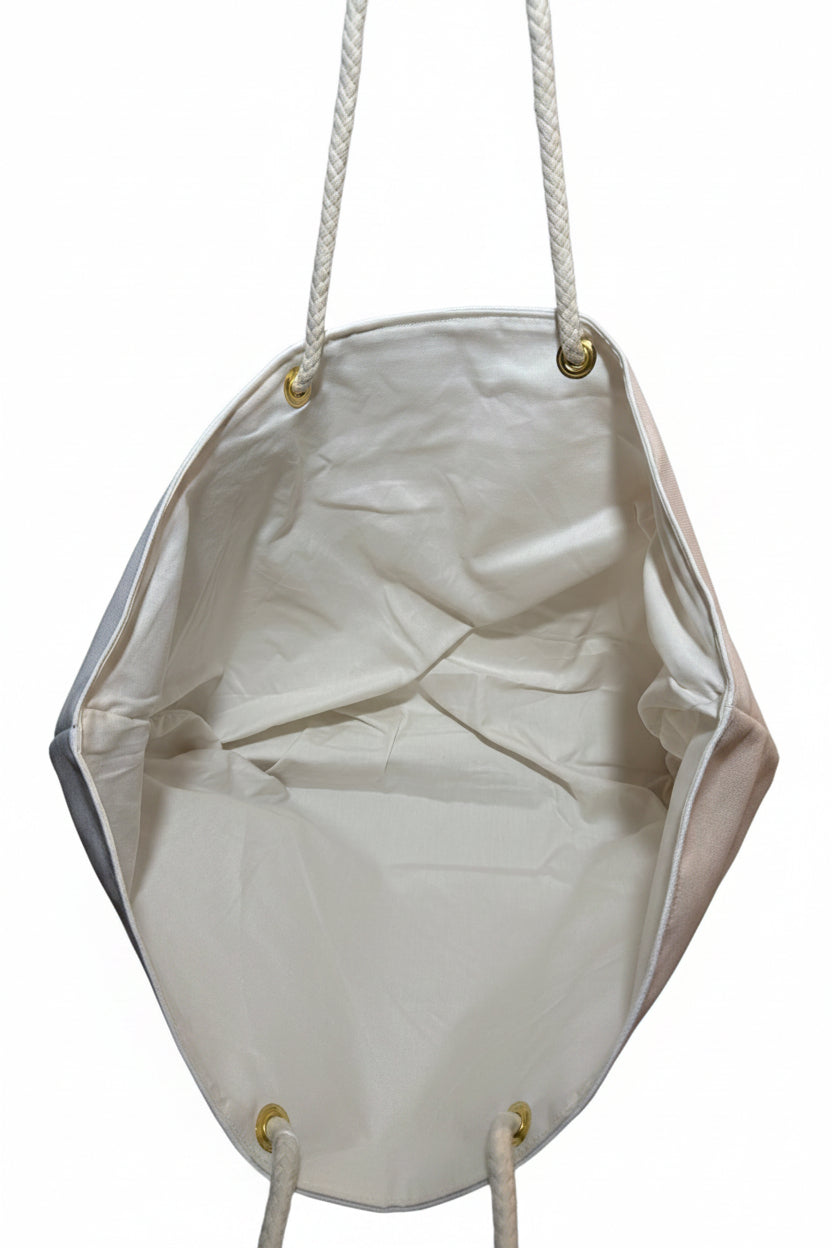 Beach Weekender Tote Bag | Oversized Lined Beach Bag with Rope Handles