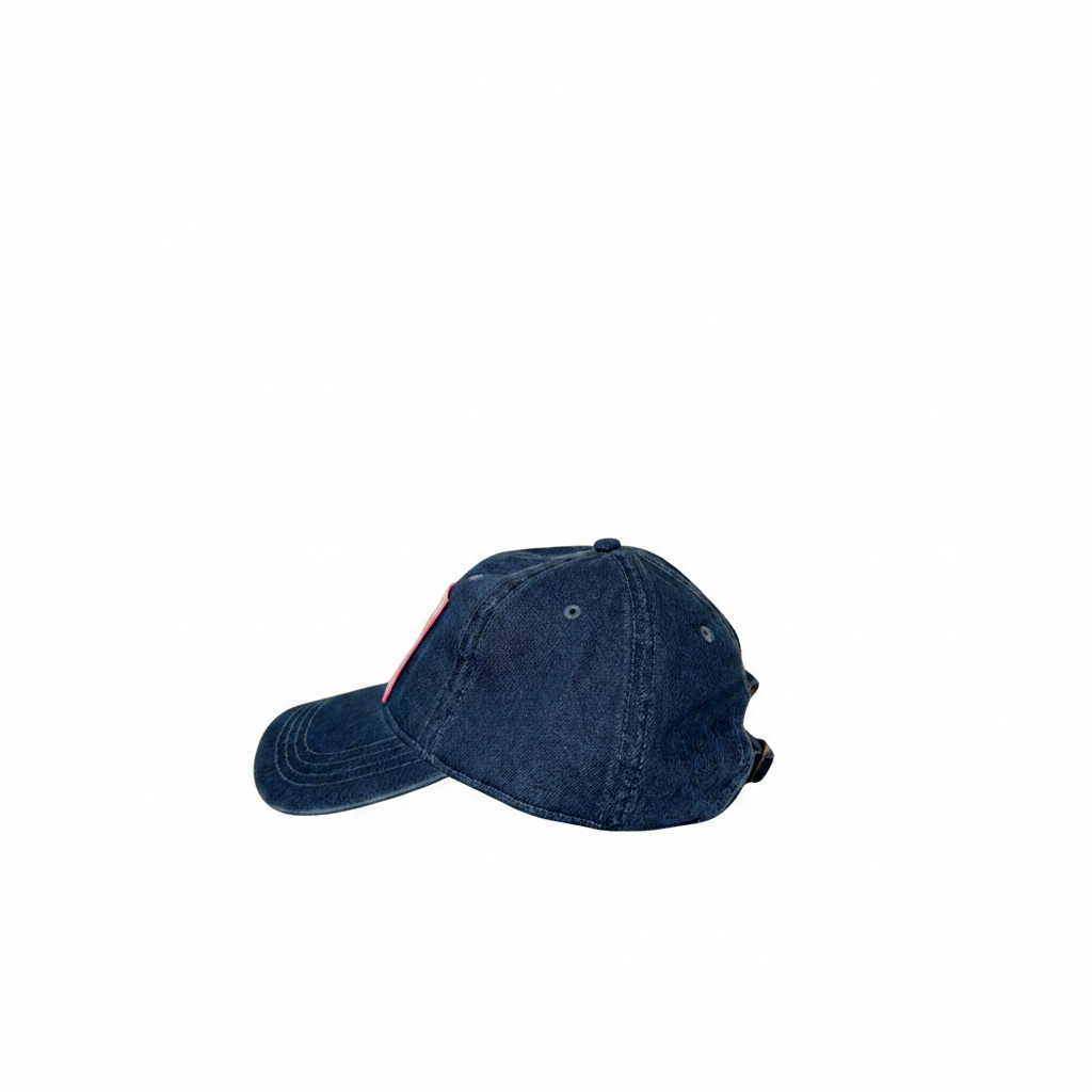 Denim Hat with Morgan Wallen Inspired Pink Patch